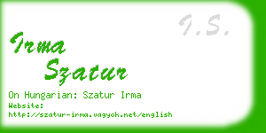 irma szatur business card